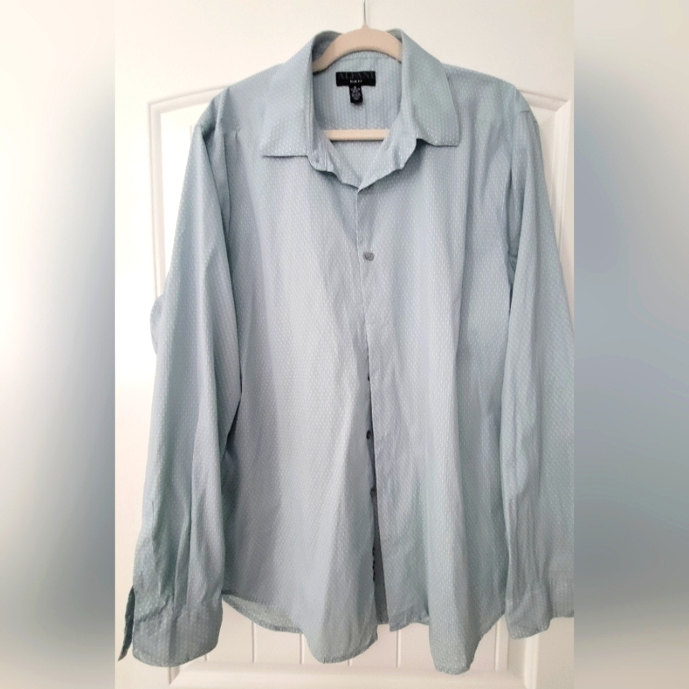Alfani GreenBlue Casual Button Down Shirt